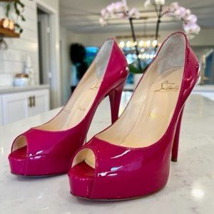 NIB Christian Louboutin Vendome 120 Pink Patent Heels Size 38